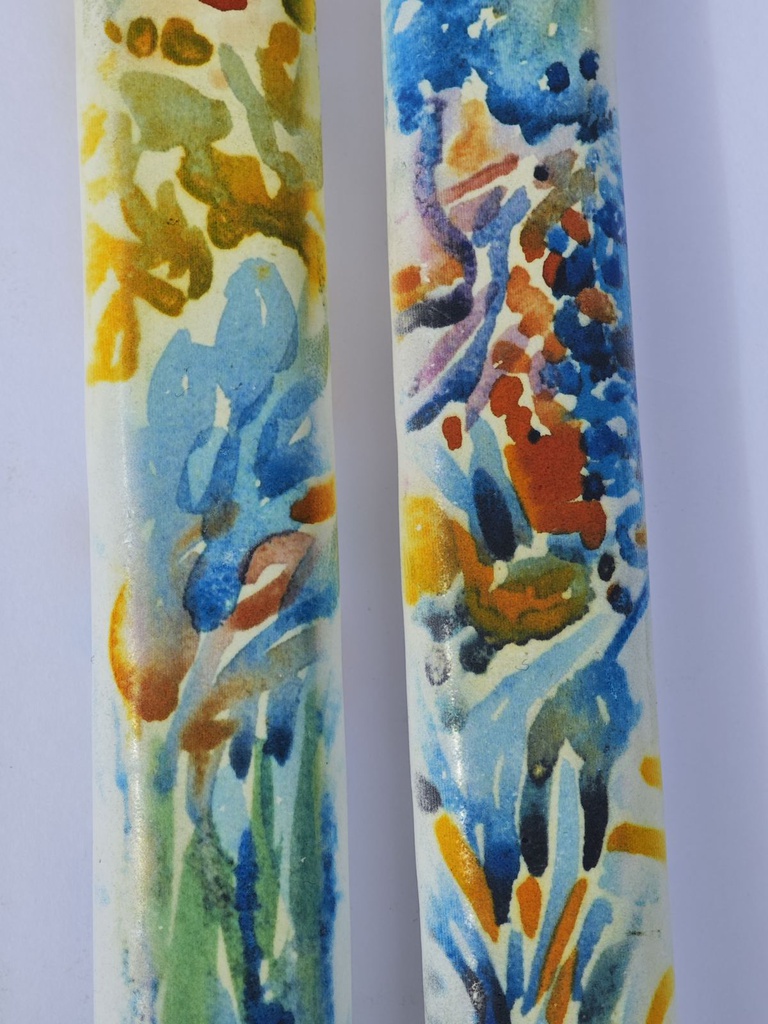 Set of  2 Taper Candles The Artist's Garden at Saint-Clair, Henri-Edmond Cross