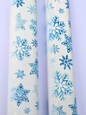 Set of  2 Taper Candles Blue Snowflakes