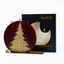 Gold Christmas Tree on Burgundy