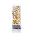 Hanukkah Menorah on Judaica Toss Print