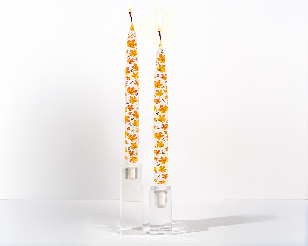 Fall Leaves - Set of  2 Taper Candles